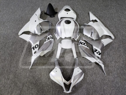 Honda CBR600RR 2009-2012 Gloss White & Silver Repsol ABS Fairings | Monster Fairings