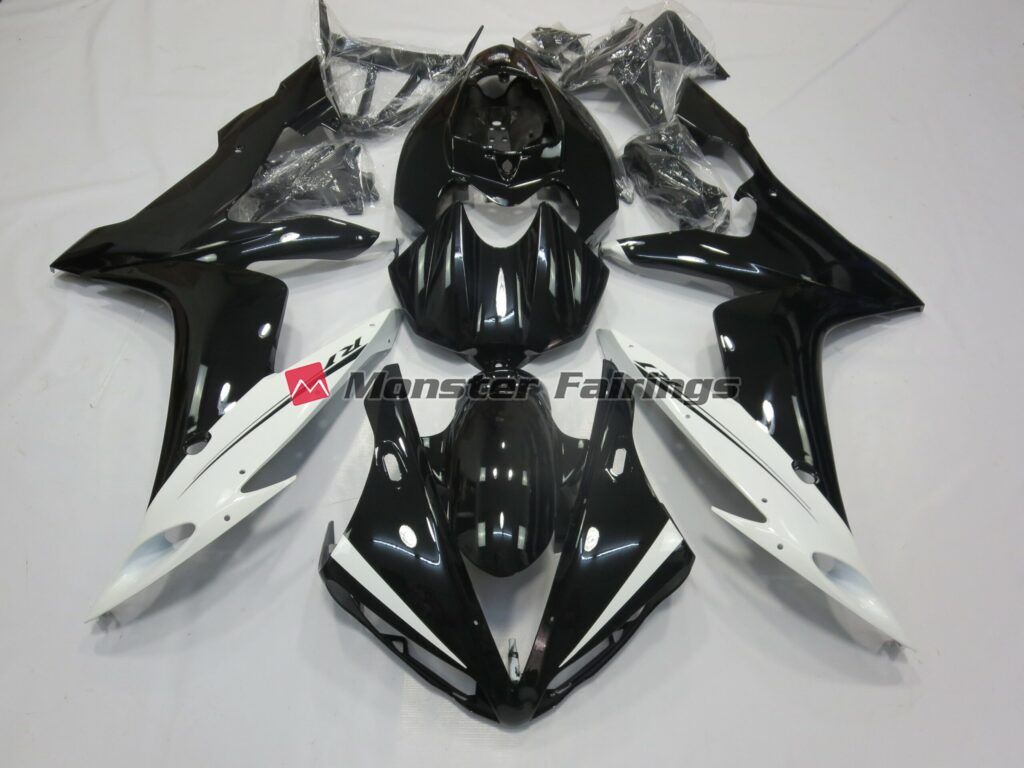 Yamaha R1 2004 - 2006 White and Black ABS fairings - custom motorcycle bodywork kit by Monster Fairings