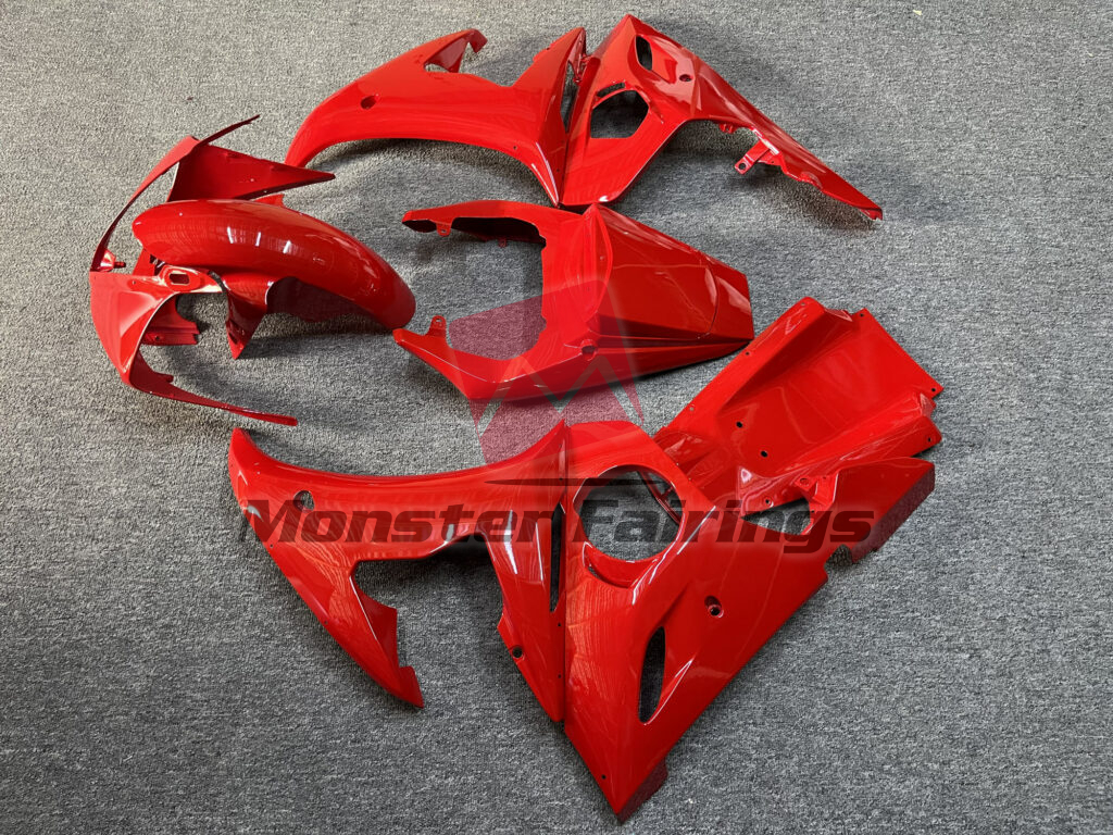 2005 Yamaha R6 Gloss Red fairing set - ABS injection, custom painted by Monster Fairings