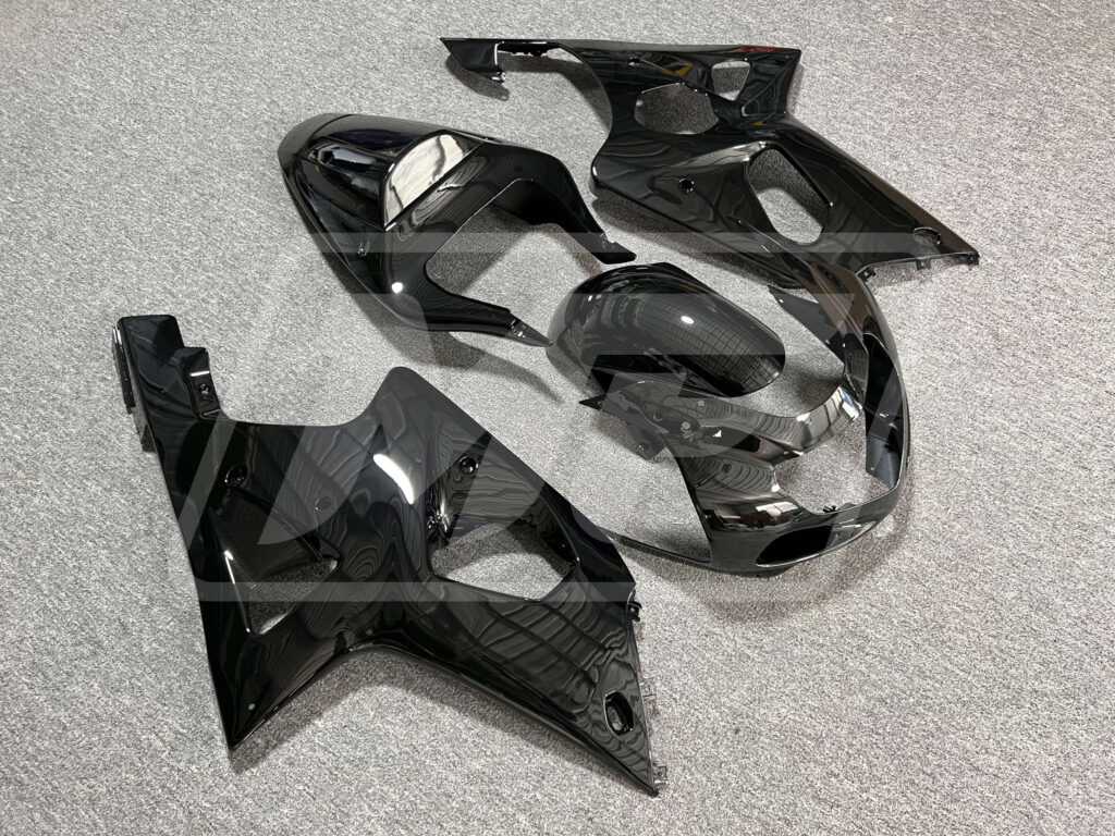 2000 - 2002 Suzuki GSXR 1000 Gloss Black fairing set - ABS injection, custom painted by Monster Fairings