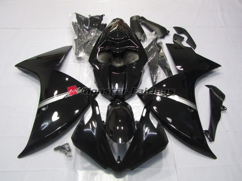 Yamaha R1 2013 - 2014 Gloss Black ABS fairings - custom motorcycle bodywork kit by Monster Fairings