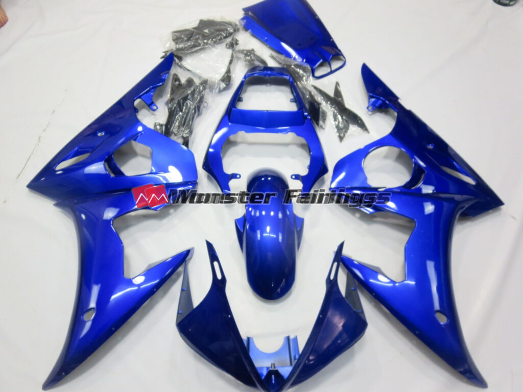 Yamaha R6 2003 - 2004 Gloss Deep Blue ABS fairings - custom motorcycle bodywork kit by Monster Fairings