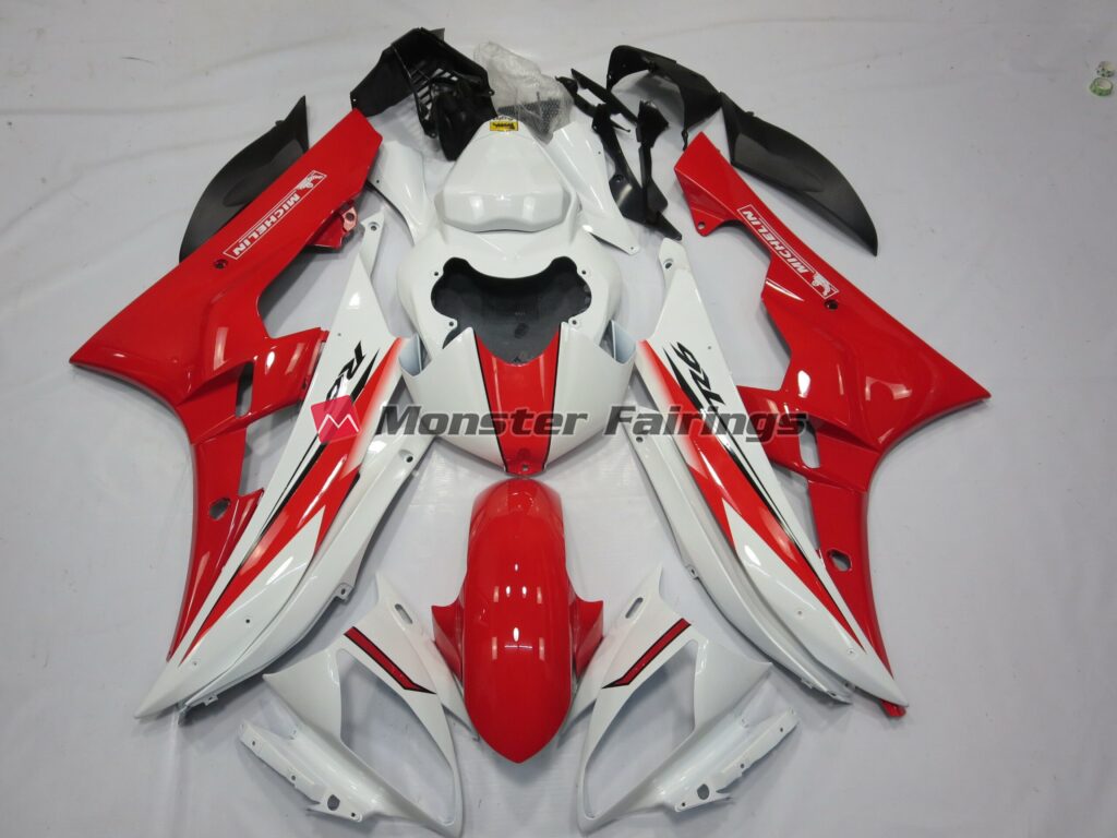 Yamaha R6 2006 - 2007 Red White OEM Style ABS fairings - custom motorcycle bodywork kit by Monster Fairings