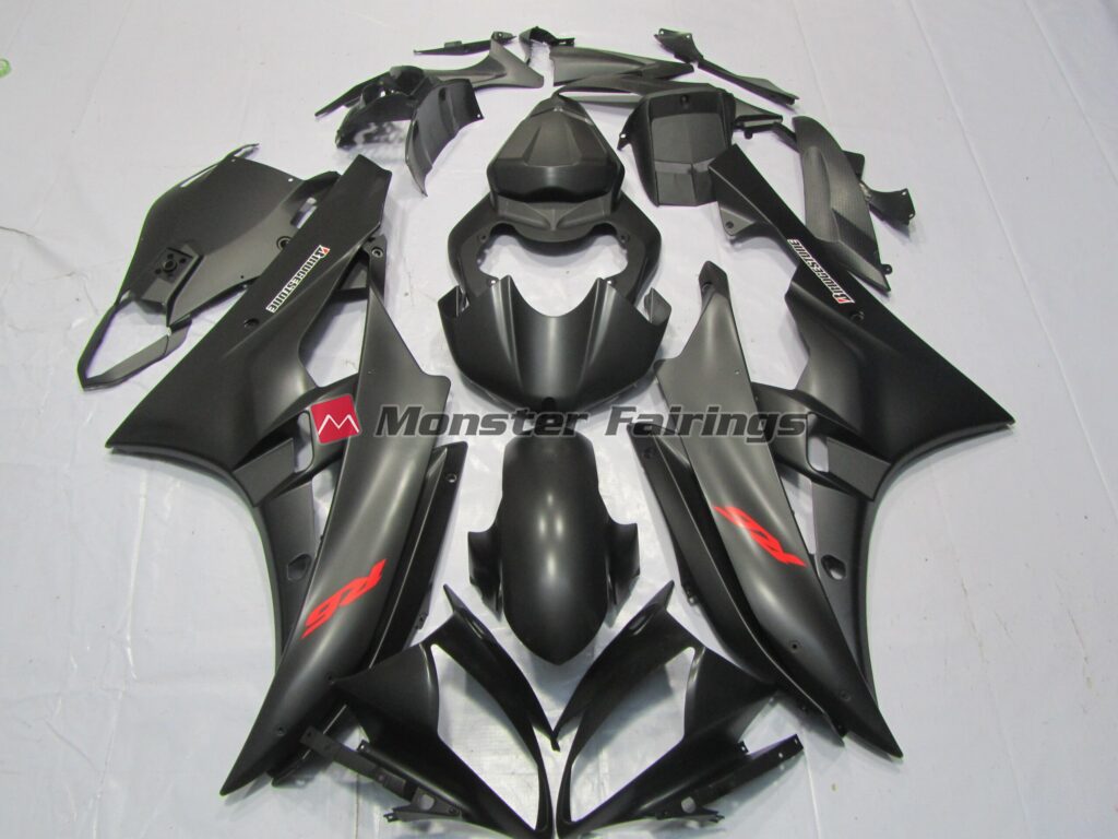 Yamaha R6 2006 - 2007 Matte Red Decal ABS fairings - custom motorcycle bodywork kit by Monster Fairings