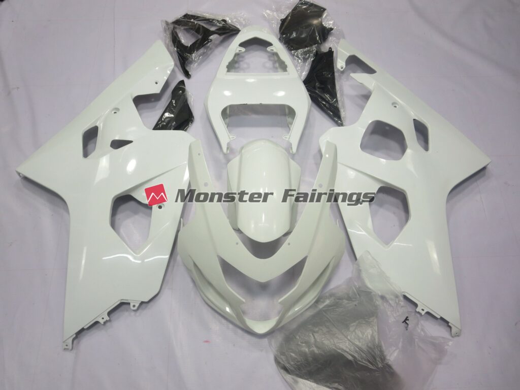 Suzuki GSXR 600 - 750 2004 - 2005 Gloss White ABS fairings - custom motorcycle bodywork kit by Monster Fairings