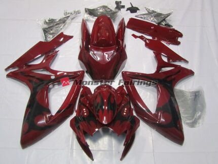 Suzuki GSXR 600 - 750 2006 - 2007 Maroon Red ABS fairings - custom motorcycle bodywork kit by Monster Fairings