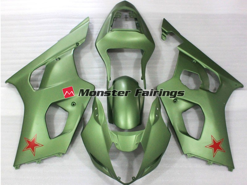 Suzuki GSXR 1000 2003 - 2004 Army Green ABS fairings - custom motorcycle bodywork kit by Monster Fairings