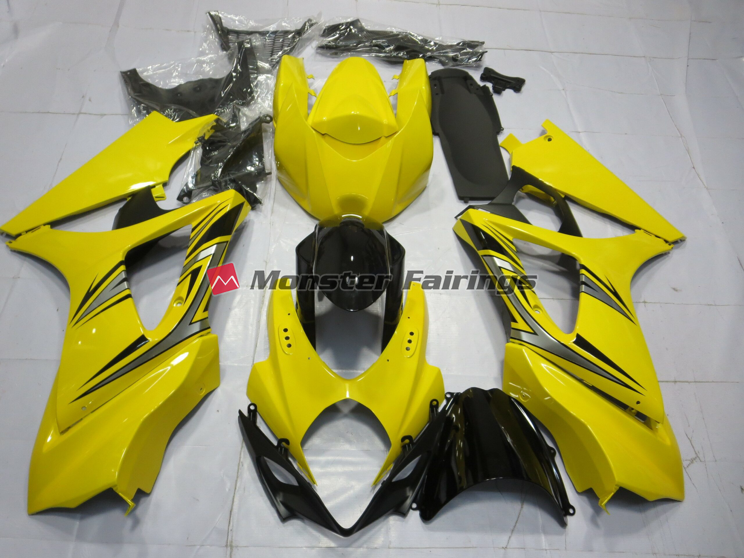Suzuki GSXR 1000 2007-2008 Yellow OEM Style ABS Fairings Monster