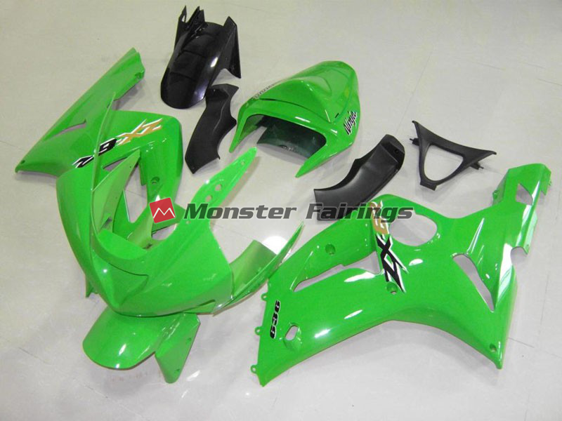 Kawasaki ZX6R 2003 - 2004 OEM Style Green ABS fairings - custom motorcycle bodywork kit by Monster Fairings