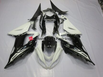 Kawasaki ZX6R 2013 - 2018 Black White ABS fairings - custom motorcycle bodywork kit by Monster Fairings