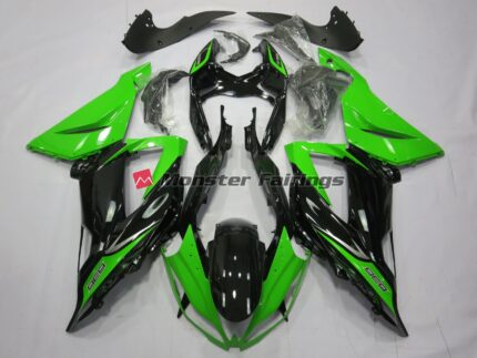 Kawasaki ZX6R 2013 - 2018 Plain Gloss Black Green ABS fairings - custom motorcycle bodywork kit by Monster Fairings