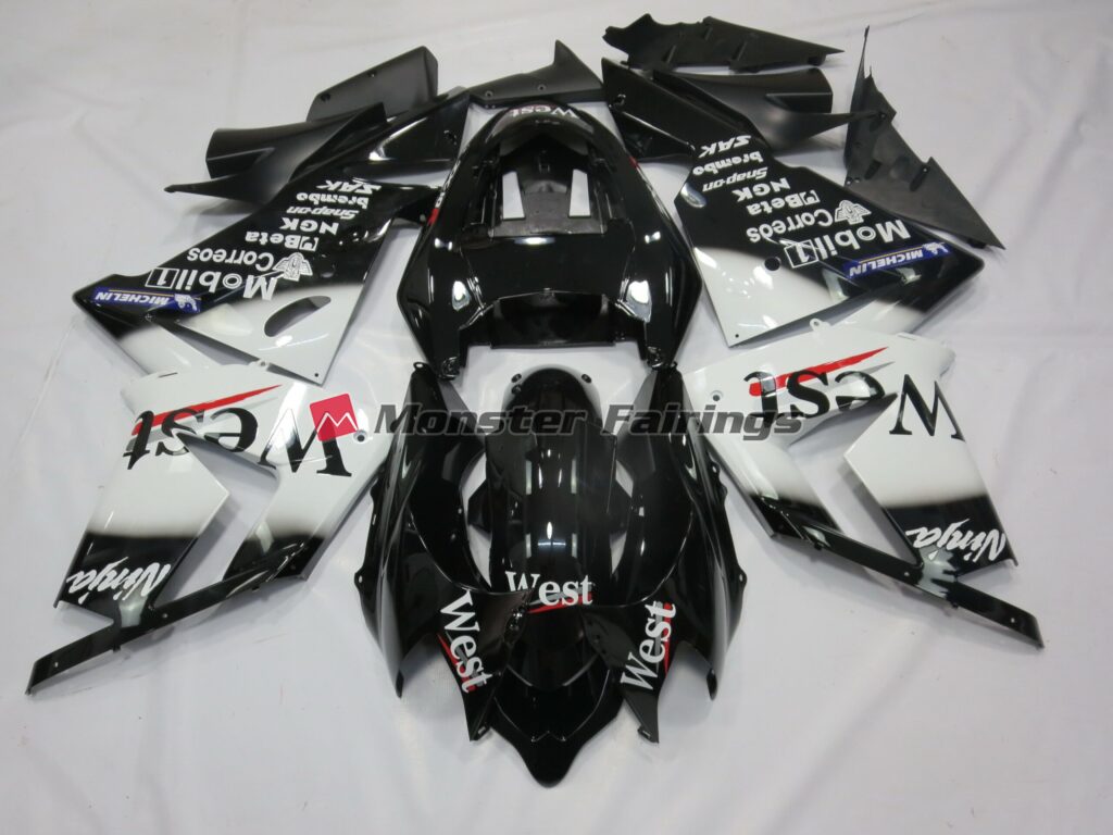Kawasaki ZX10R 2004 - 2005 White West ABS fairings - custom motorcycle bodywork kit by Monster Fairings