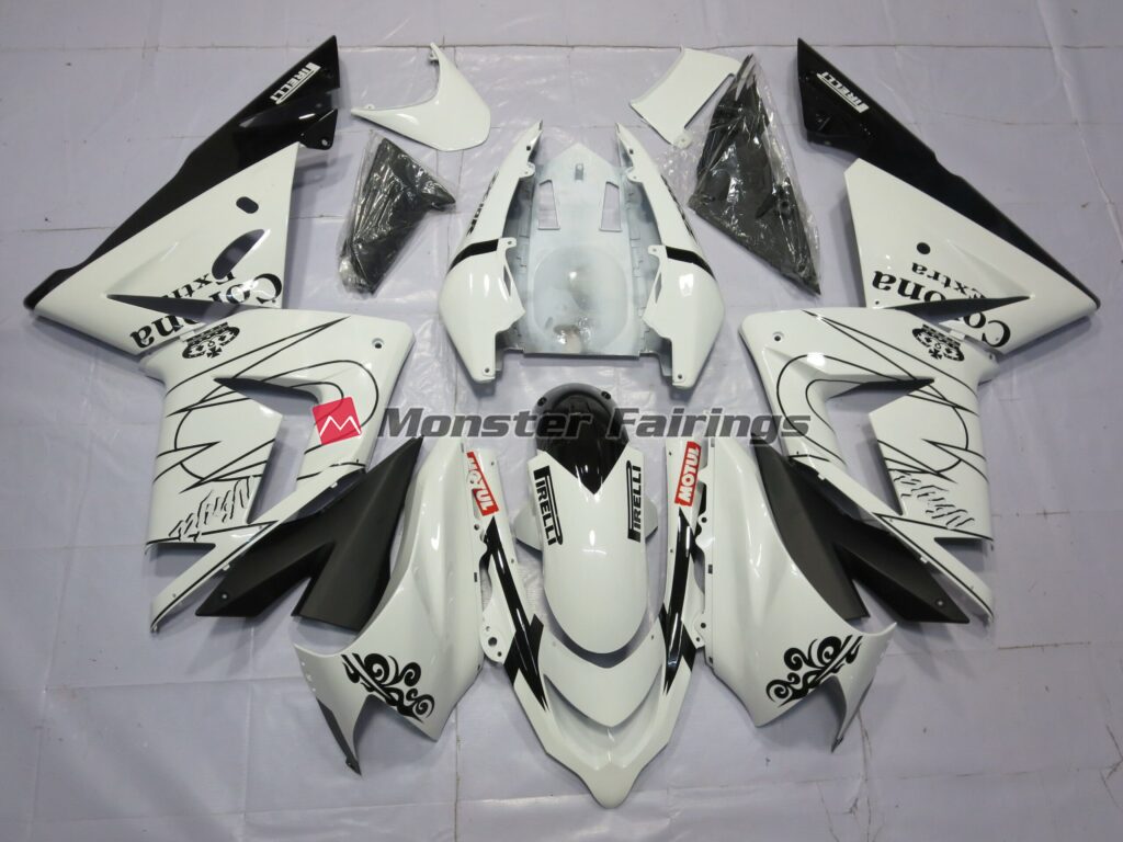 Kawasaki ZX10R 2004 - 2005 White Corona ABS fairings - custom motorcycle bodywork kit by Monster Fairings