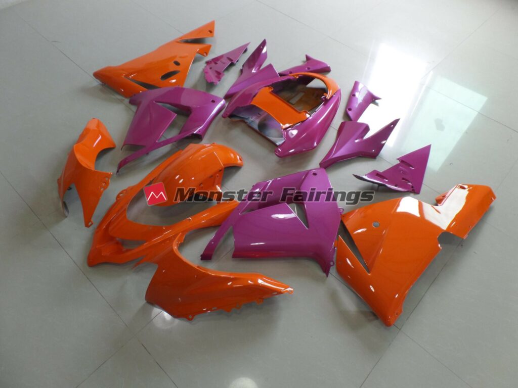 Kawasaki ZX10R 2004 - 2005 Orange Pink ABS fairings - custom motorcycle bodywork kit by Monster Fairings
