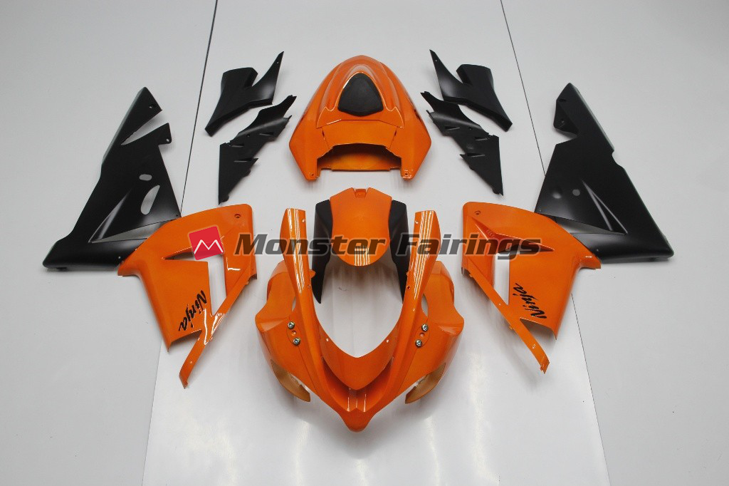Kawasaki ZX10R 2004 - 2005 Plain Orange Ninja ABS fairings - custom motorcycle bodywork kit by Monster Fairings