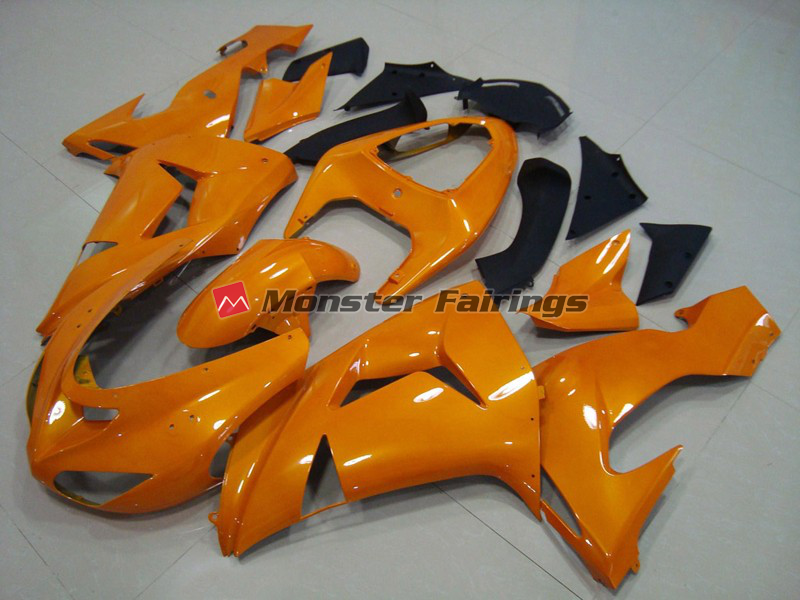Kawasaki ZX10R 2006 - 2007 Orange Plain ABS fairings - custom motorcycle bodywork kit by Monster Fairings