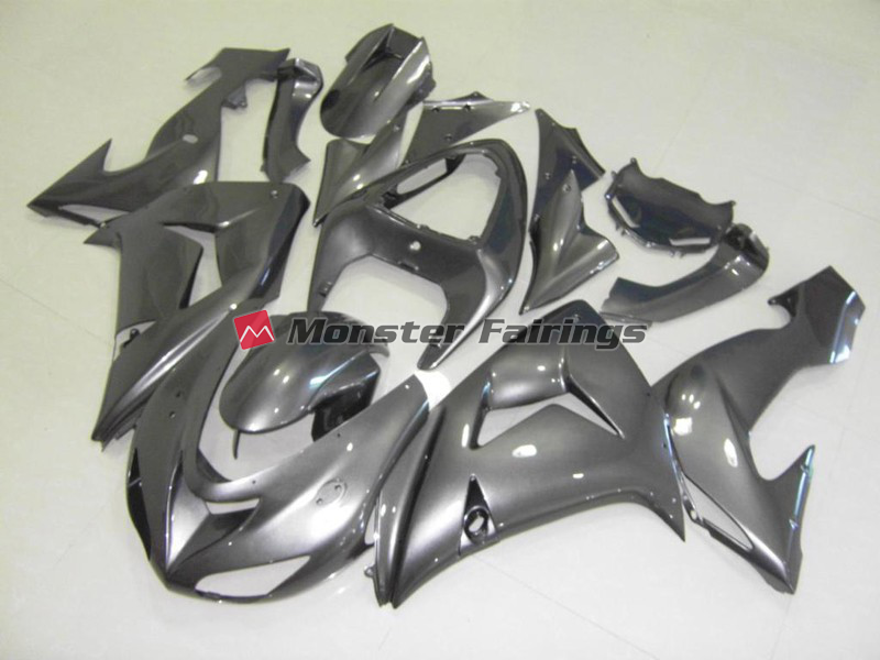 Kawasaki ZX10R 2006 - 2007 Silver Gloss ABS fairings - custom motorcycle bodywork kit by Monster Fairings