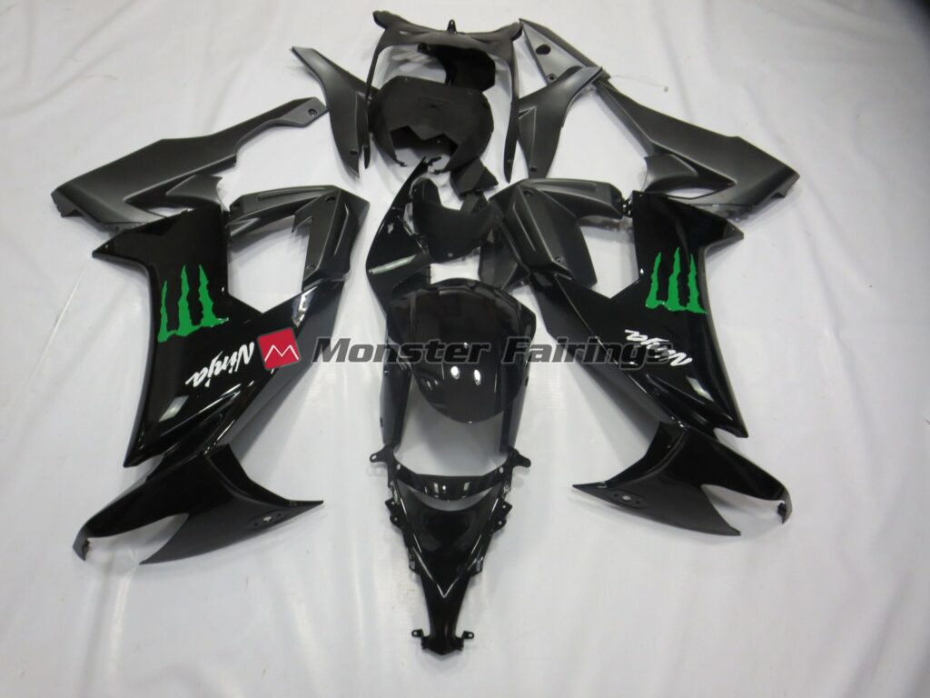 Kawasaki ZX10R 2008 - 2010 Black Monster ABS fairings - custom motorcycle bodywork kit by Monster Fairings