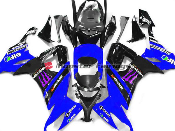 Kawasaki ZX10R 2008 - 2010 Blue Purple M ABS fairings - custom motorcycle bodywork kit by Monster Fairings