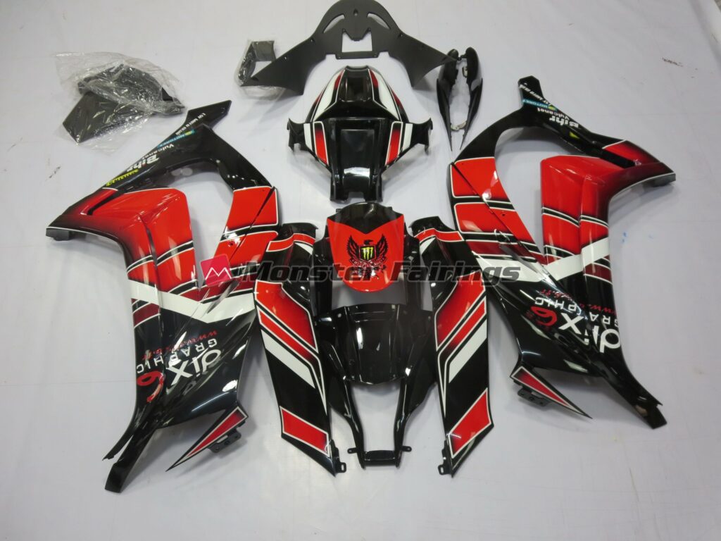 Kawasaki ZX10R 2011 - 2015 Red Black Special ABS fairings - custom motorcycle bodywork kit by Monster Fairings