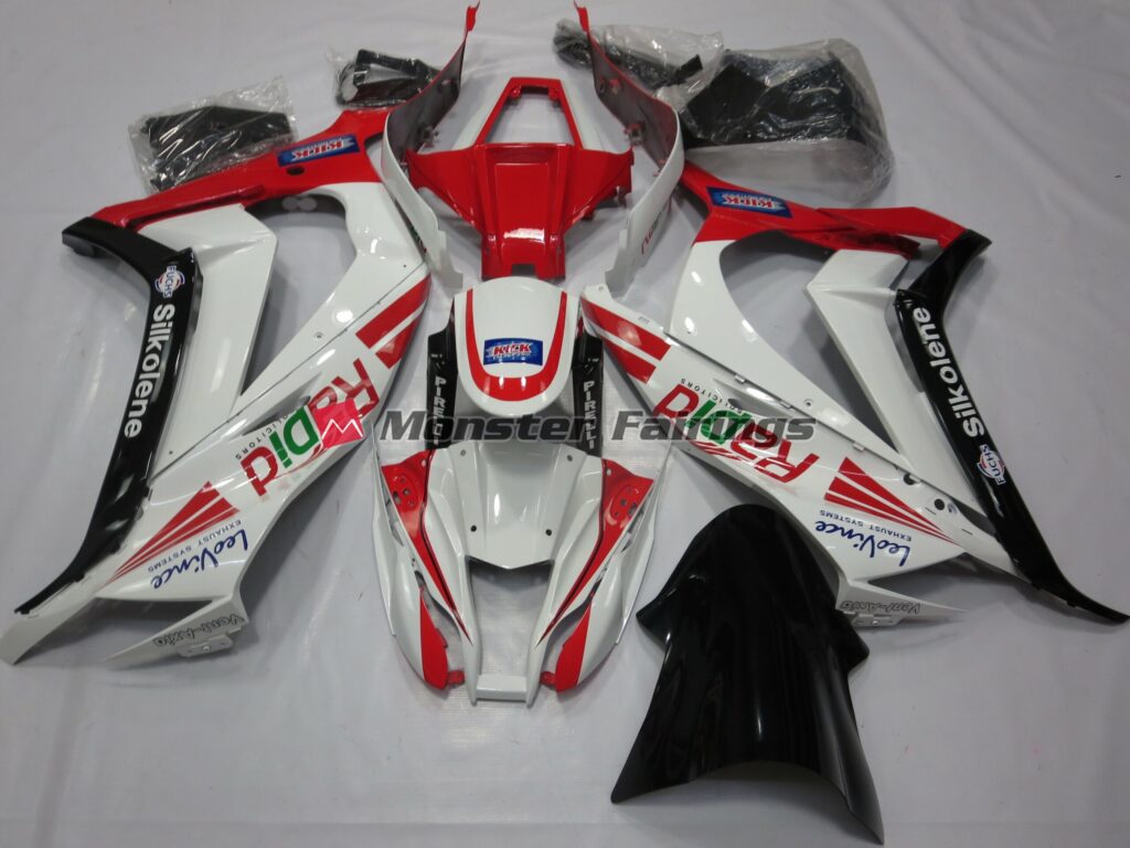 Kawasaki ZX10R 2011 - 2015 Red White Black Ra ABS fairings - custom motorcycle bodywork kit by Monster Fairings