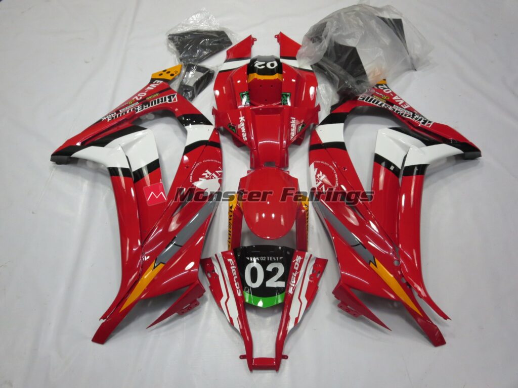 Kawasaki ZX10R 2011 - 2015 Red 02 ABS fairings - custom motorcycle bodywork kit by Monster Fairings