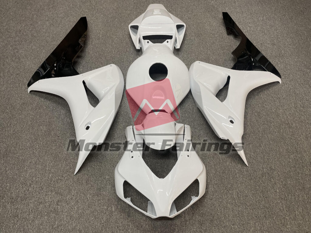 Honda CBR1000RR 2006 - 2007 Gloss White with Black ABS fairings - custom motorcycle bodywork kit by Monster Fairings