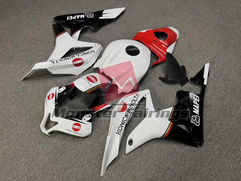 Gloss White, Black & Red KM ABS fairings for Honda CBR600RR 2007 - 2008 - premium OEM fit kit by Monster Fairings