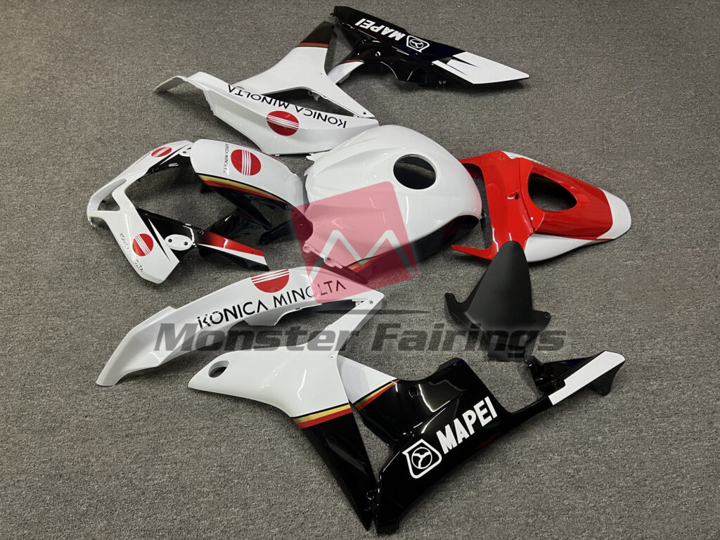 Honda CBR600RR custom ABS fairings 2007 - 2008 in Gloss White, Black & Red KM - durable replacement kit, Monster Fairings