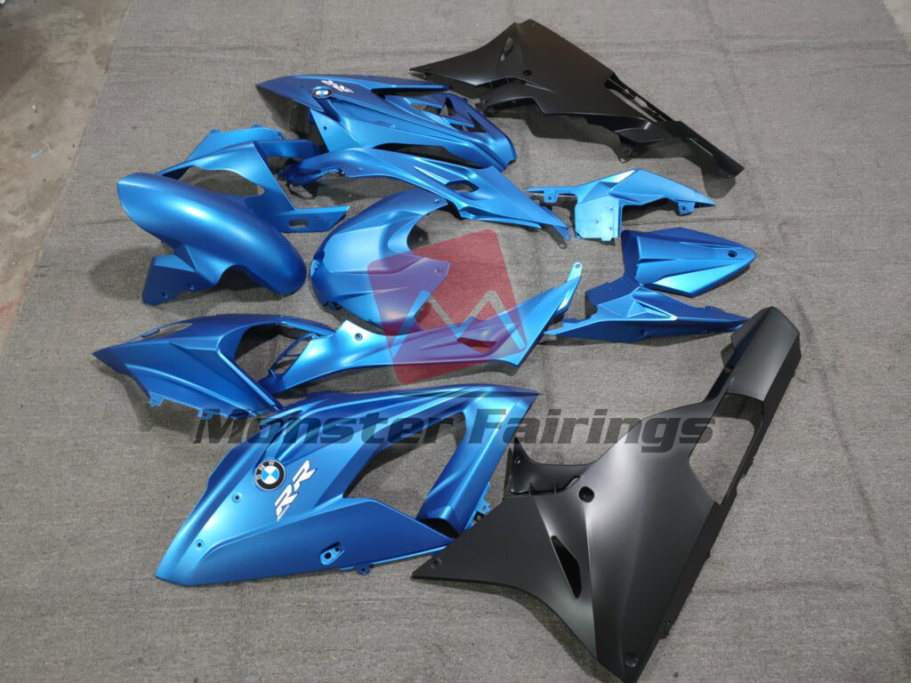 BMW S1000RR custom ABS fairings 2015 - 2016 in Matte Blue & Black - durable replacement kit, Monster Fairings