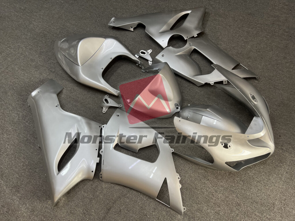 Kawasaki ZX6R custom ABS fairings 2005 - 2006 in Gloss Silver - durable replacement kit, Monster Fairings