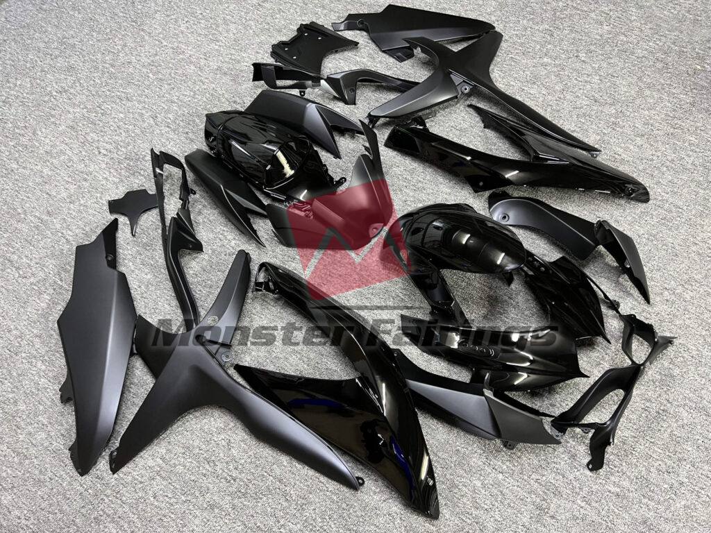 Suzuki GSXR custom ABS fairings 2008 - 2010 in Matte & Gloss Black - durable replacement kit, Monster Fairings