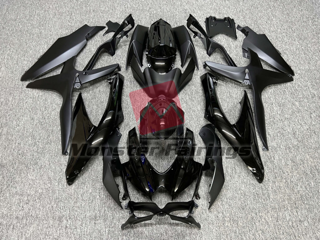 Suzuki GSXR 600 - 750 2008 - 2010 Matte & Gloss Black ABS fairings - custom motorcycle bodywork kit by Monster Fairings