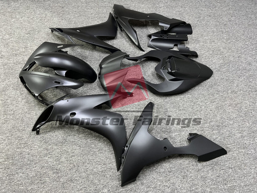 2004 - 2006 Yamaha R1 Matte Black fairing set - ABS injection, custom painted by Monster Fairings