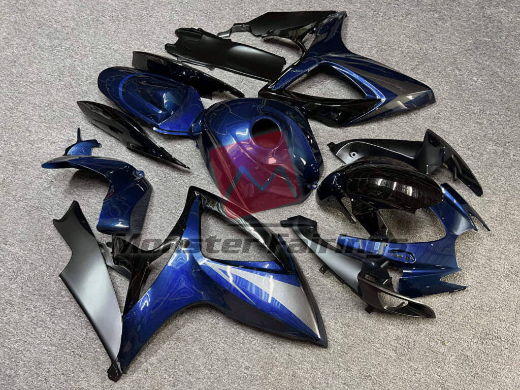 Gloss Blue & Black With Gray ABS fairings for Suzuki GSXR 600 - 750 2006 - 2007 - premium OEM fit kit by Monster Fairings