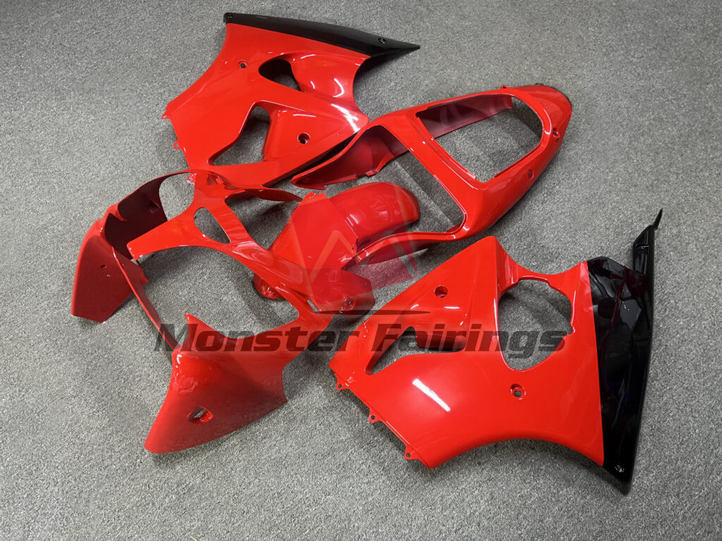 Gloss Red & Black ABS fairings for Kawasaki ZX6R 2000 - 2002 - premium OEM fit kit by Monster Fairings