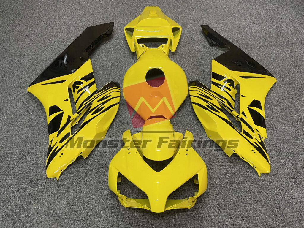 Honda CBR1000RR 2004 - 2005 Yellow Black Flame ABS fairings - custom motorcycle bodywork kit by Monster Fairings