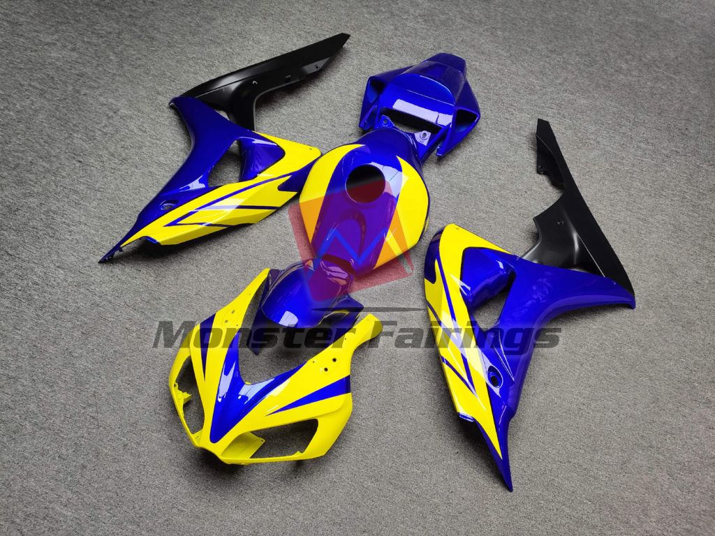 2006 - 2007 Honda CBR1000RR Gloss Blue & Yellow fairing set - ABS injection, custom painted by Monster Fairings