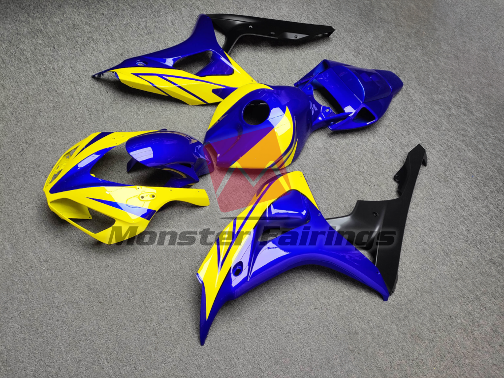 Honda CBR1000RR custom ABS fairings 2006 - 2007 in Gloss Blue & Yellow - durable replacement kit, Monster Fairings