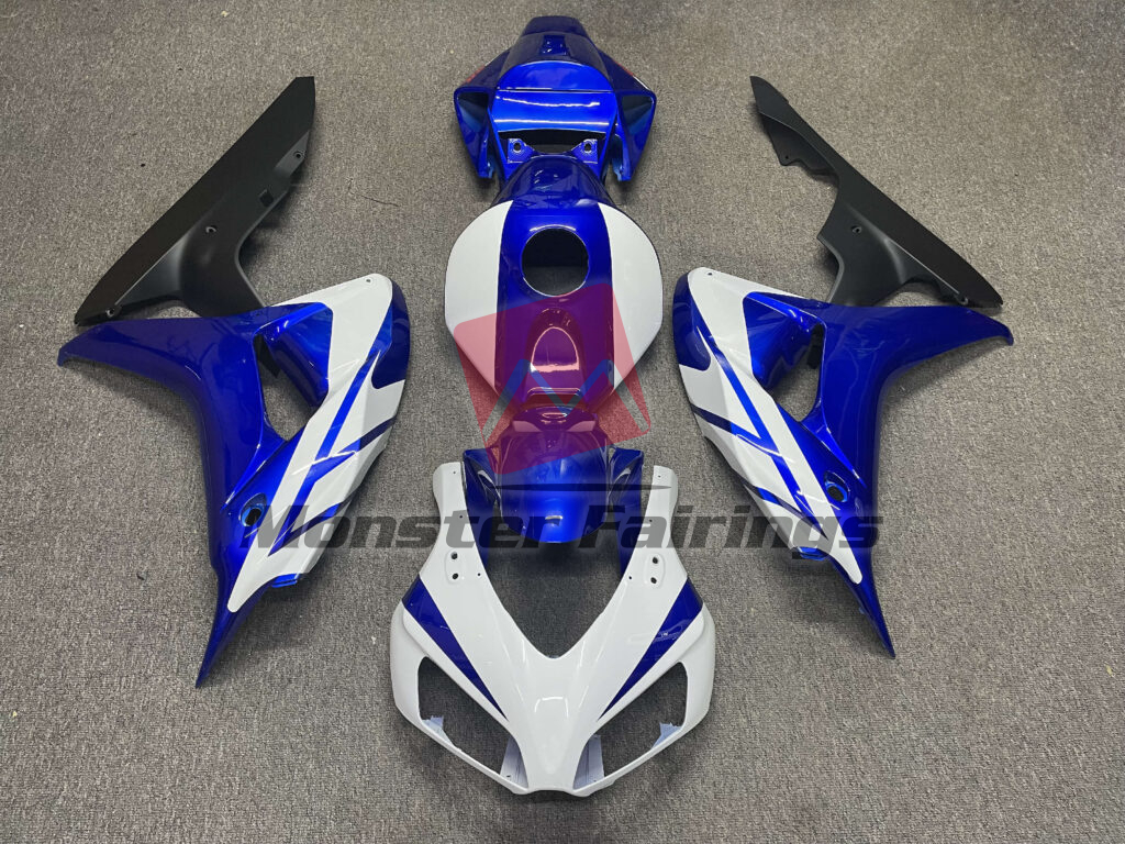Honda CBR1000RR 2006 - 2007 Gloss Blue & White ABS fairings - custom motorcycle bodywork kit by Monster Fairings