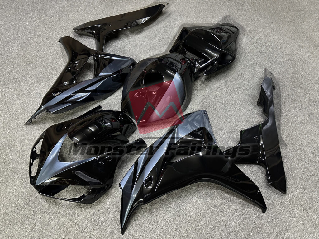 Honda CBR1000RR custom ABS fairings 2006 - 2007 in Gloss Black & Silver - durable replacement kit, Monster Fairings