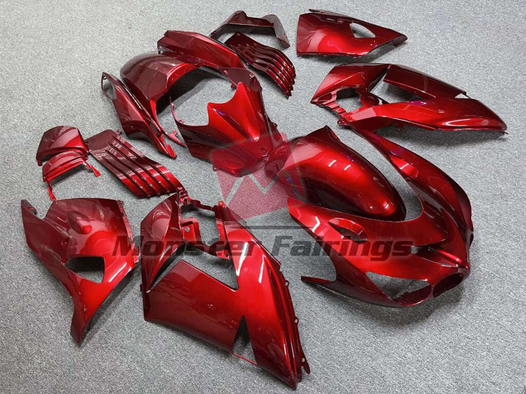 Kawasaki ZX14R custom ABS fairings 2006 - 2011 in Gloss Candy Red - durable replacement kit, Monster Fairings