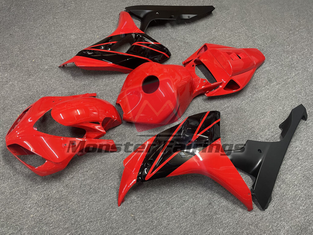Gloss Red with Black ABS fairings for Honda CBR1000RR 2006 - 2007 - premium OEM fit kit by Monster Fairings