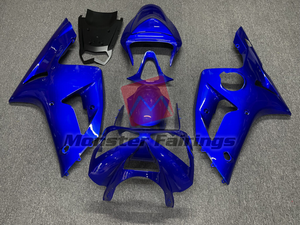 Kawasaki ZX6R 2003 - 2004 Gloss Blue ABS fairings - custom motorcycle bodywork kit by Monster Fairings