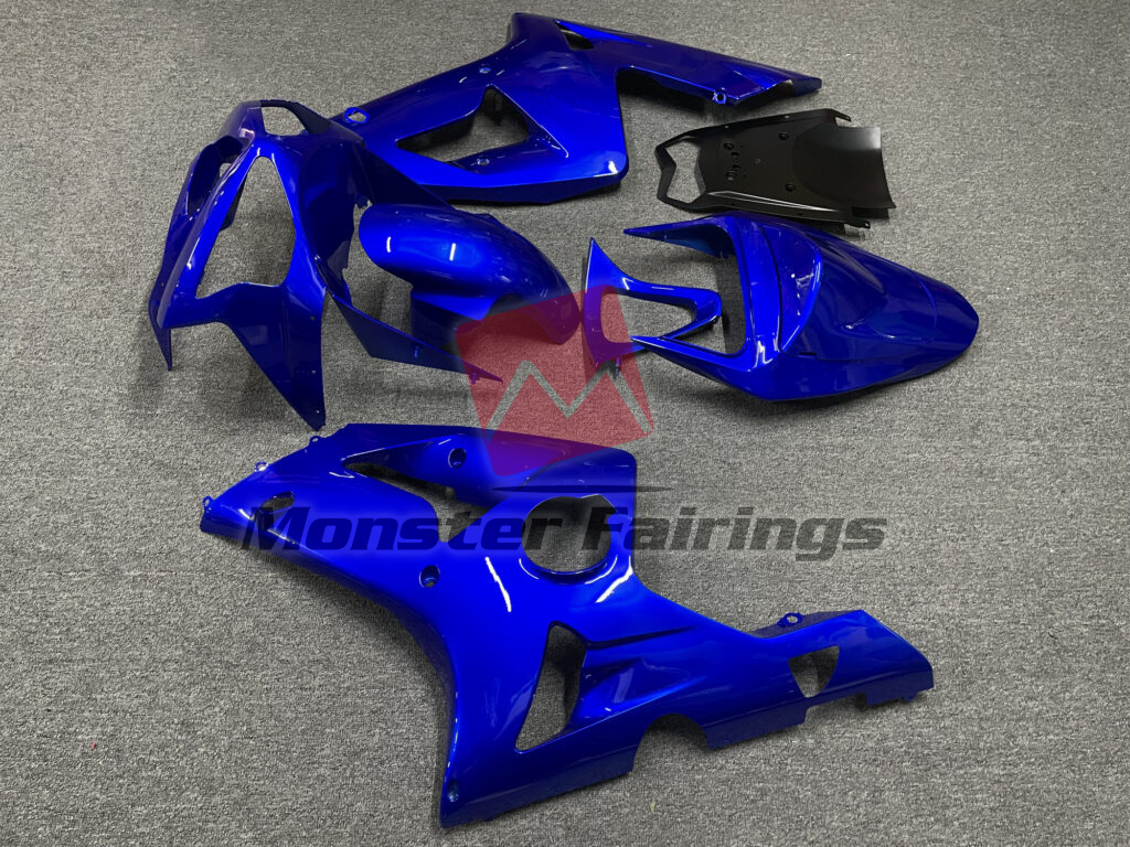 Kawasaki ZX6R custom ABS fairings 2003 - 2004 in Gloss Blue - durable replacement kit, Monster Fairings