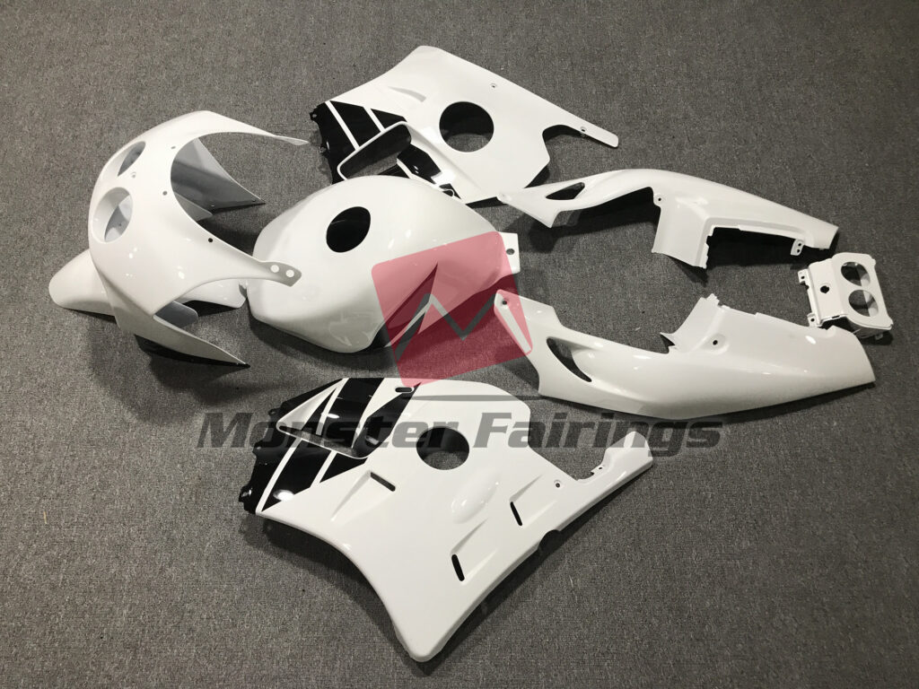 Gloss White with Black ABS fairings for Honda CBR250RR 1990 - 1998 - premium OEM fit kit by Monster Fairings
