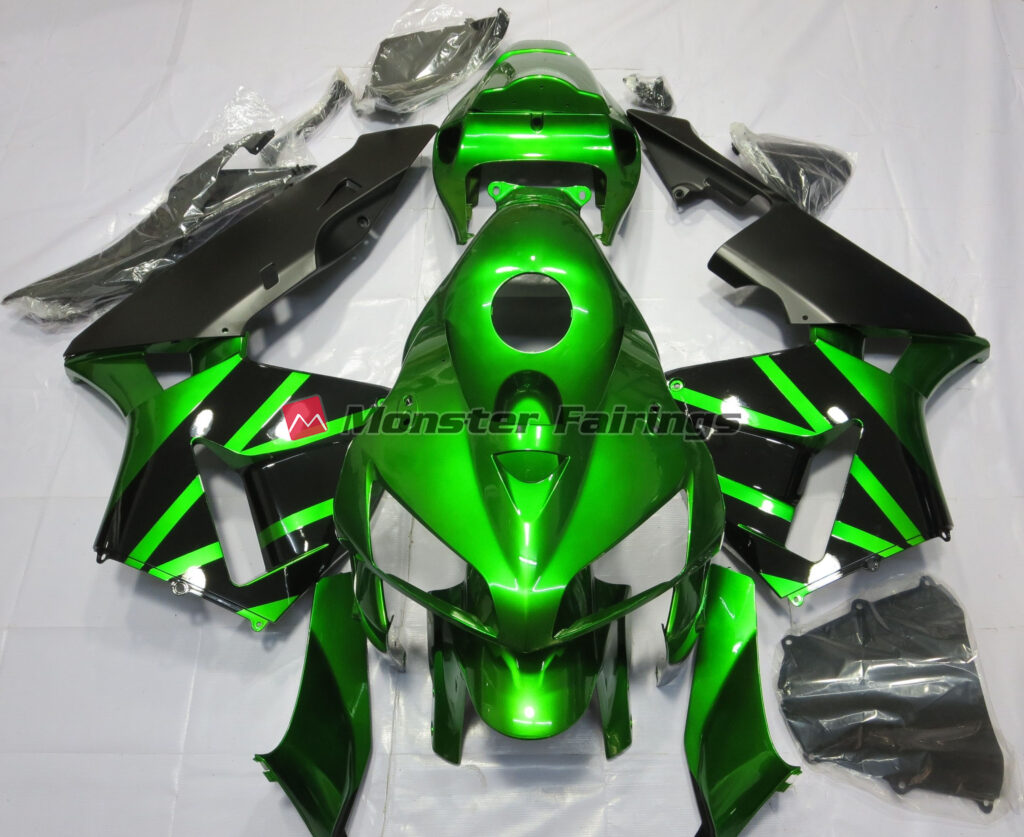 Honda CBR600RR 2005 - 2006 Green and Black ABS fairings - custom motorcycle bodywork kit by Monster Fairings