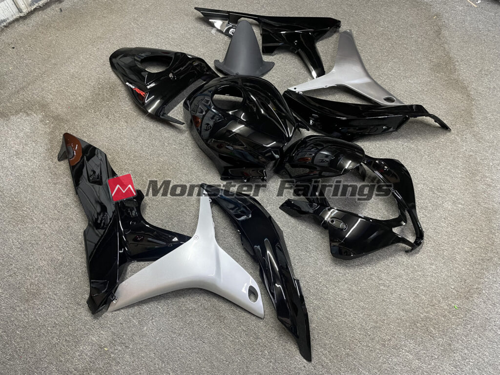 Gloss Black Silver ABS fairings for Honda CBR600RR 2007 - 2008 - premium OEM fit kit by Monster Fairings
