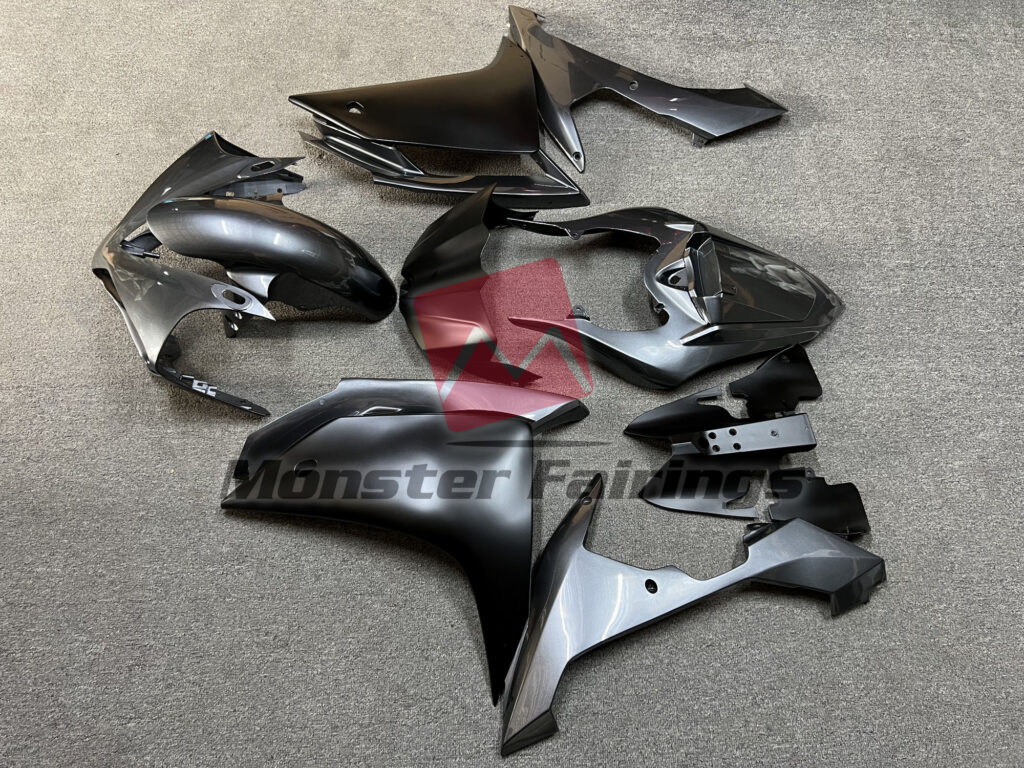 2007 - 2008 Yamaha R1 Gloss Grey & Matte Black fairing set - ABS injection, custom painted by Monster Fairings