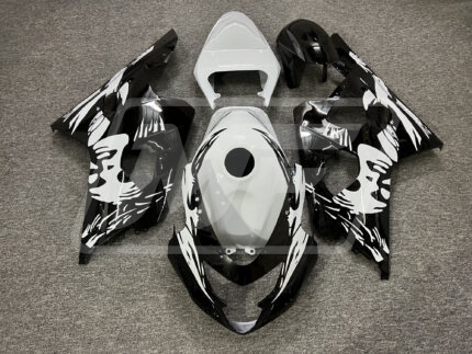 Suzuki GSXR 600-750 2004-2005 Gloss Black & White Leyla Edition ABS Fairings | Monster Fairings